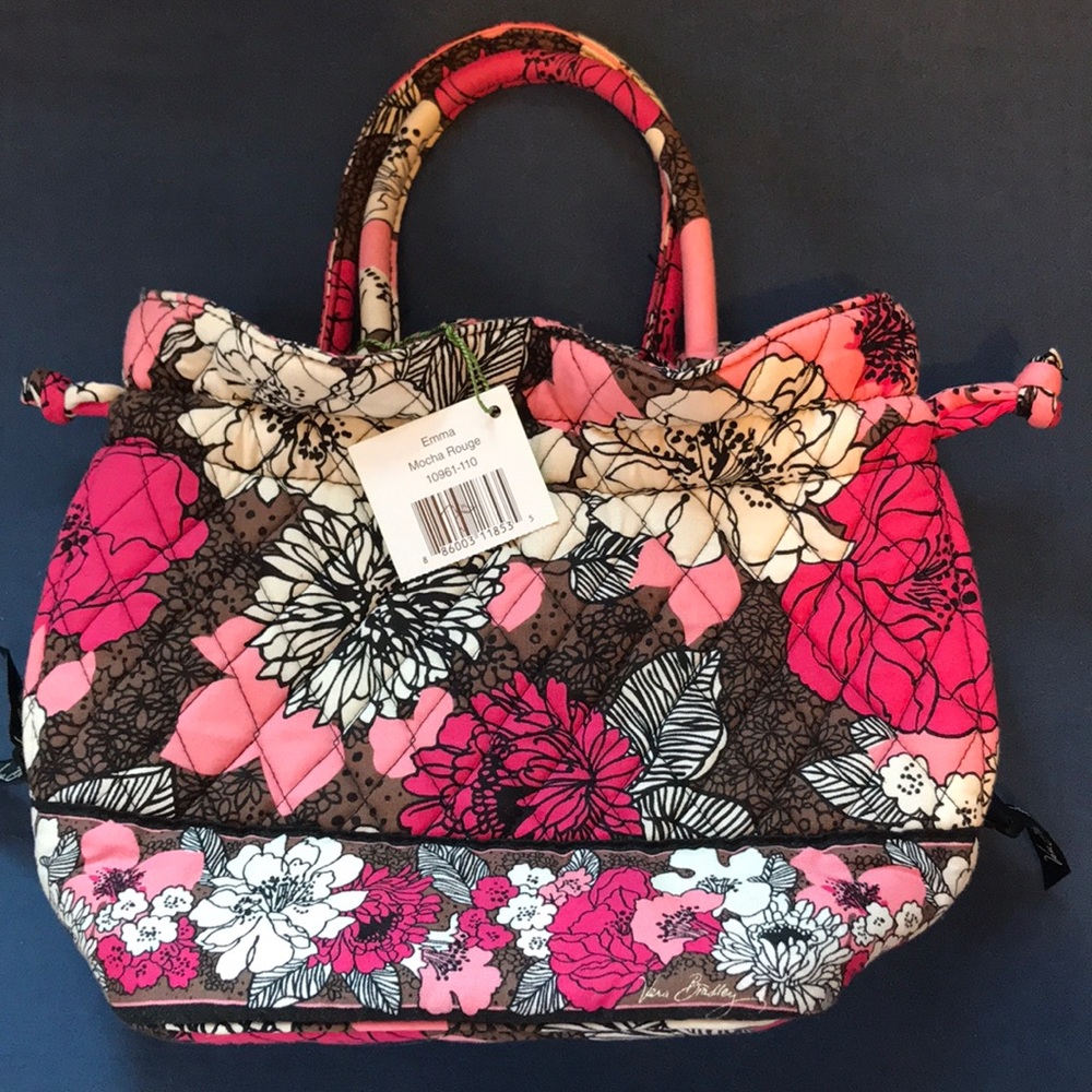 Vera Bradley “Emma” purse Mocha Rouge pattern NWT